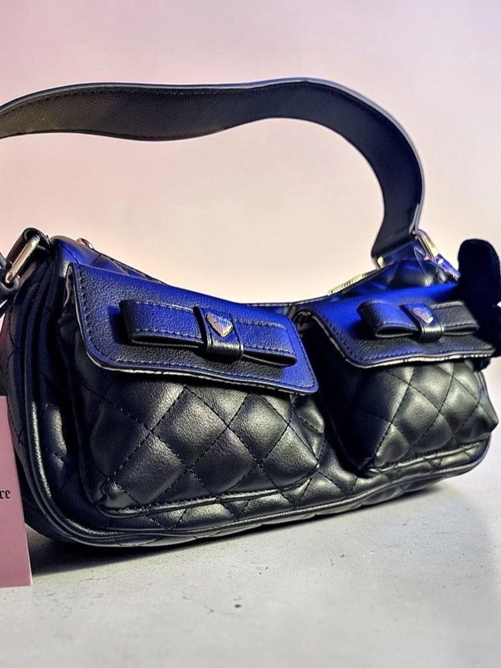Juicy Couture Quilted Shoulder Bag in Black NWT